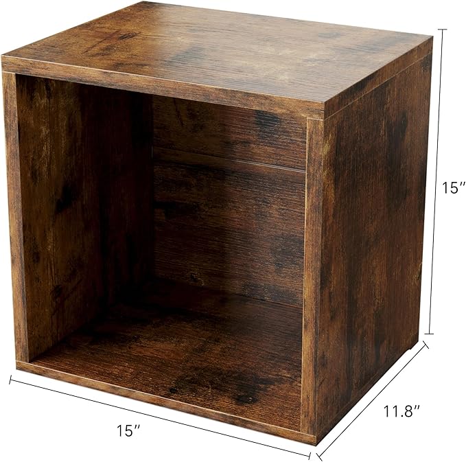 FUSUNBAO Magic DIY Cube Storage Organizer Stackable Cubes for Home Books Clothes Toy-Modular Cubby Storage System-Office Cubical-Bookcase Closet (Antique Brown, General Cube)-NeatNest