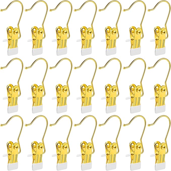 Hotop Boot Hanger Clips for Closet, Laundry Hanging Hooks Heavy Duty Clips Boot Holder Portable Single Hooks Space Saving for Pants Jeans Clothes Hats Tall Towels(Gold,20 Pieces)-NeatNest