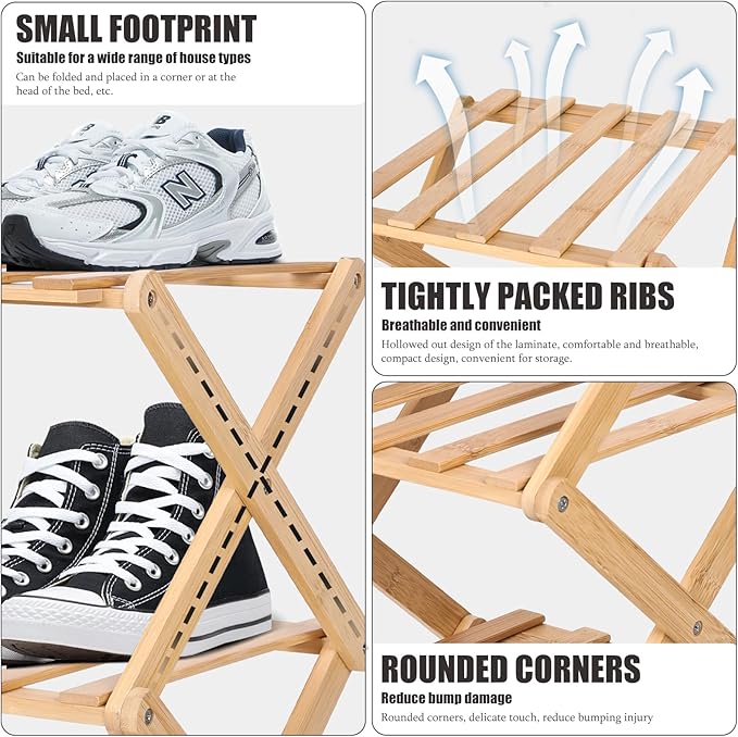 Vertical Narrow Shoe Rack, 7 Tier Portable Folding Shoe Storage Rack, Without Installation Free Standing Shoe Rack for Corridors, Bedrooms Living Room Corner and Small Spaces (7 Tier)-NeatNest