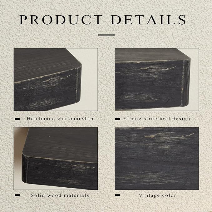 Freezing point Small Floating Shelf,Mini Wall Shelves for Kitchen Bedroom Living Room Bathroom Wall Decor Plant Display Collectibles Corner Decorative Storage Tiny Black-NeatNest