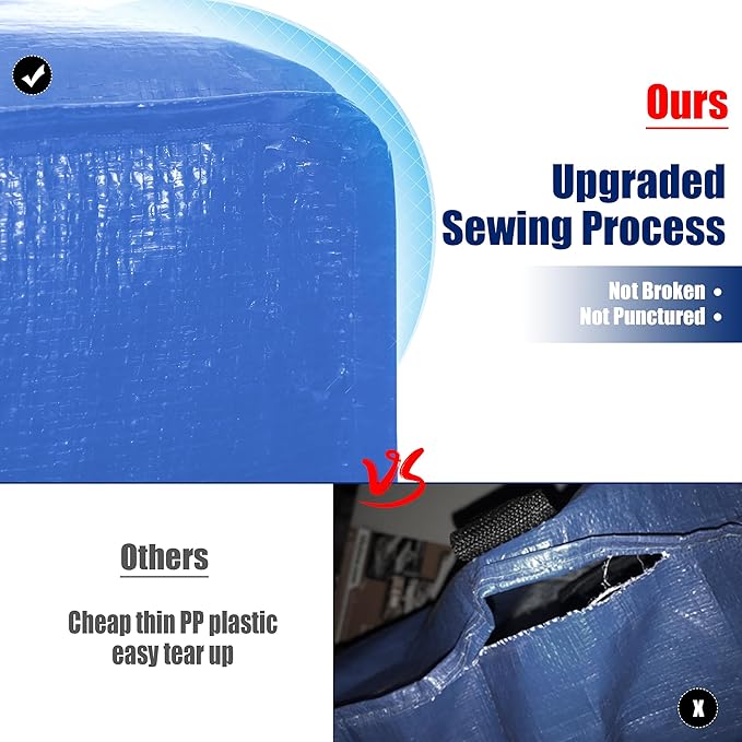 Cosy Family 8 Pack Heavy Duty Extra Large Moving Bags with Backpack Straps - Strong Handles & Zippers, Storage Totes For Space Saving, Fold Flat, Alternative to Moving Box (40 gal, Multicolored)-NeatNest