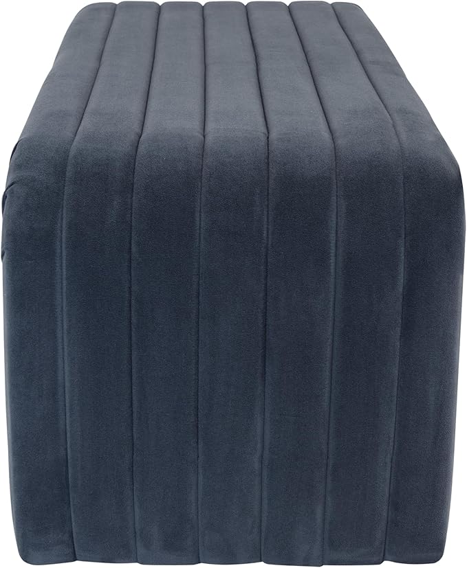 HomePop Arch Channel Bench|Bench for Living Room & Bedroom | Decorative Home Furniture - Blue Velvet