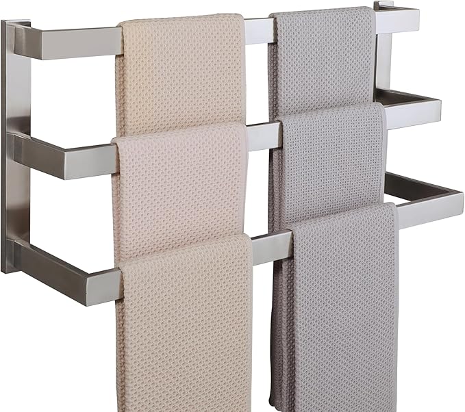 Alise Bath 3 Towel Bars Towel Racks for Bathroom Lavatory Wall Mount,Towel Hanger SUS304 Stainless Steel Towel Holder Towel Rail 23.2 Inch,Brushed Nickel,GOY003-LS