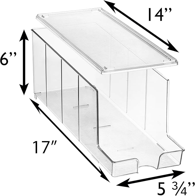 ClearSpace Soda Can Organizer & Soda Can Dispenser for Refrigerator - Fridge Organizer & Stackable Drink Organizer for Fridge or Refrigerator - Holds 12 Cans Each, BPA Free - 2 Pack-NeatNest