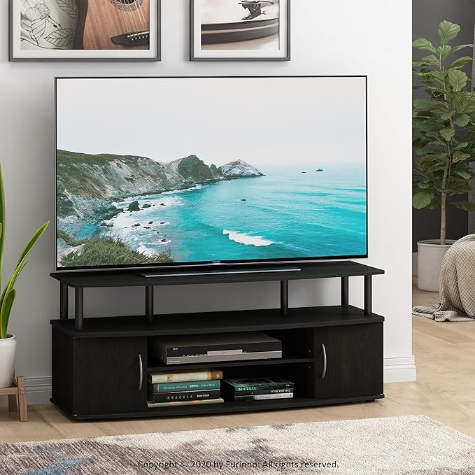 Furinno JAYA Large Entertainment Stand for TV Up to 55 Inch, Blackwood-NeatNest