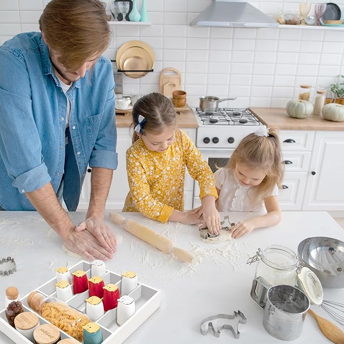 Bellsal White Utensil Organizer 12.5 Inch Silverware Tray for Drawer Utensil Holder Cutlery Organizer Kitchen Drawer Organizer 7 Compartment Small Narrow Bamboo-NeatNest