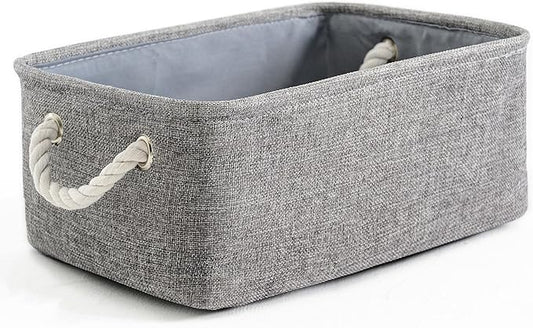 TheWarmHome Storage Bins for Shelves - 11.8x7.9x5.2 inch Grey Small Storage Baskets for Organizing, Fabric Storage Cubes Closet Organizer for Home Nursery Gift Decorative (Gray)-NeatNest