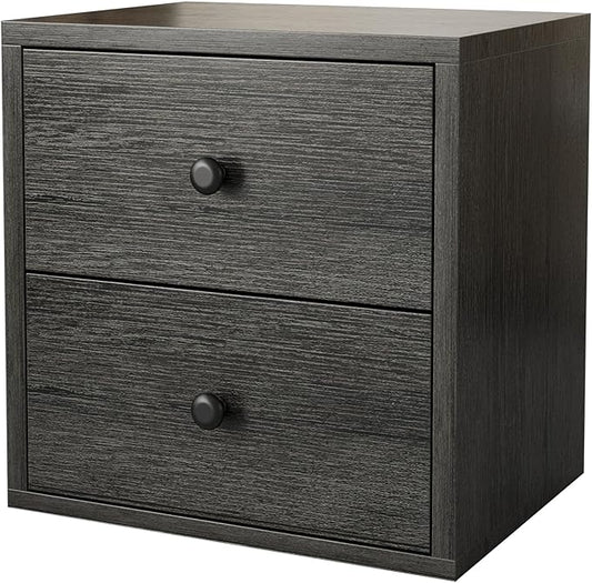 FUSUNBAO Magic DIY Cube Storage Organizer Stackable Cubes for Home Books Clothes Toy-Modular Cubby Storage System-Office Cubical-Bookcase Closet (French Oak,Drawer Cube)-NeatNest