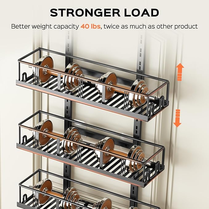 Black 8-Tier Over The Door Pantry Organizer, Pantry Organization And Storage, Metal Hanging Spice Rack Shelves Door, Home & Kitchen Essentials, Laundry Room Bathroom Organization-NeatNest