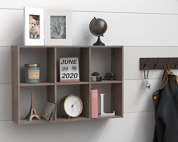 ClosetMaid Mini 6-Cube Desktop or Wall Mount Organizer, Weathered Teak-NeatNest