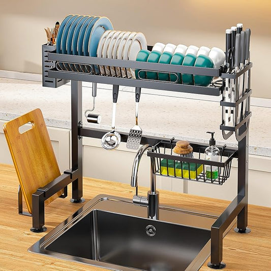 Over Sink Dish Drying Rack Kitchen Above Sink Shelf Dish Rack Large Capacity 62cm/24in