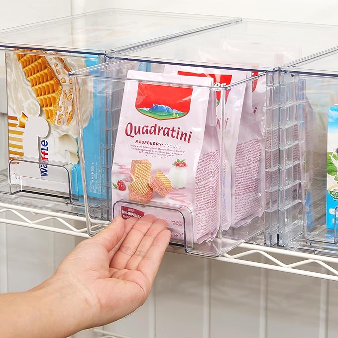 Vtopmart 2Pack Large Stackable Kitchen Pantry Storage Drawers, Clear Organizer Bins with Handles, Acrylic Drawer Organizers for Kitchen Pantry, Bathroom Undersink, Cabinet Organization and Storage-NeatNest