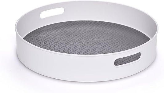 Copco Under-Sink Pantry and Cabinet Organizer, 18-Inch, Revolving Storage Solution, White and Gray-NeatNest