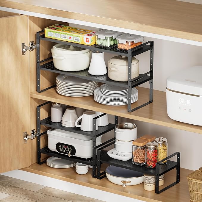 Multi-Functional Metal Shoe Rack, Space-Saving, Perfect for Entryway, Closet, Bathroom, etc. - Sturdy and Durable, High Weight Capacity（3PACKS/Black/Large-NeatNest