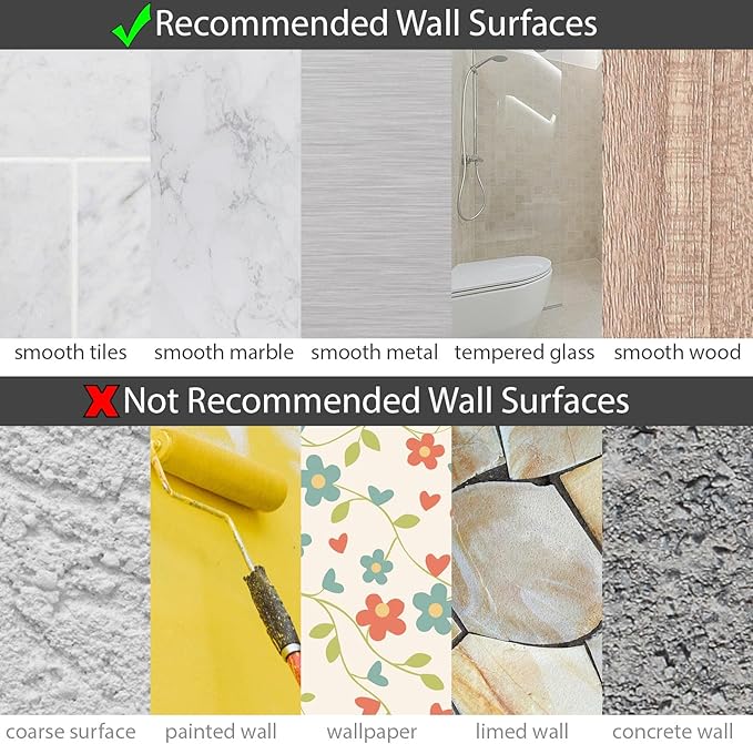 Shower Shelf for Inside Shower, Corner Shower Shelf, Shower Corner Caddy, Adhesive Shower Caddy, Shower Wall Caddy, Stainless Steel Shower Caddy Suction No Drill Bathroom Storage 2 Pack Black
