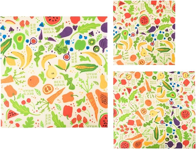 Bee's Wrap Beeswax Wraps for Food - Garden Party 3 Pack (S, M, L) Made in USA Reusable & Organic Food Wraps, Sandwich Wrap & Bowl Covers - Eco-Friendly Alternative to Aluminum Foil & Plastic Wrap-NeatNest