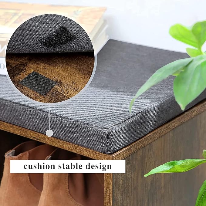 Shoe Storage Bench, Entryway Bench with Storage, 3-Tier Shoe Rack Bench 10 Cubbies Adjustable Shelves Shoe Organizer Shelf for Hallway Front Door Living Room Bedroom