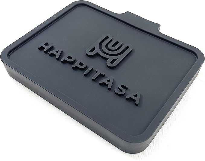 Happitasa Silicone Soap Dish Tray and Sponge Holder with Drain Chute, Pack of 2 | Bathroom and Kitchen Sink Organizer Caddy (Black, 5.2"x4", 7.2 Ounces)-NeatNest