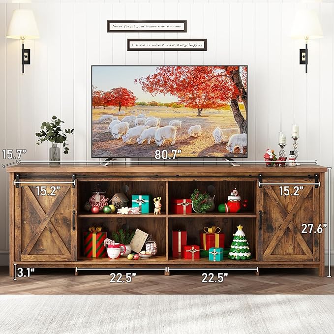 80 INCH Farmhouse TV Stands for 90inch TV-NeatNest