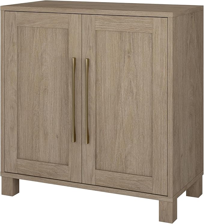 Henn&Hart 28" Wide Rectangular Accent Cabinet in Weathered Gray, for Home, Living Room, Bedroom, Entertainment Room, Office