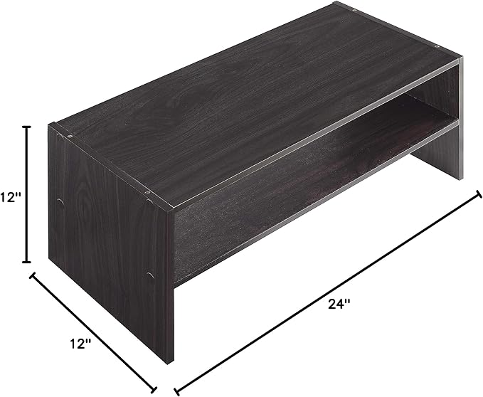 Whitmor Wood Stackable 2-Shelf Shoe Rack, 24 INCH, Espresso-NeatNest