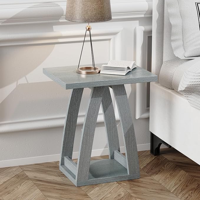 End Tables Living Room Set of 2. Side Tables Living Room. Side Table Beside Sofa. Modern End Table for Home. Slate Grey End Tables Set of 2