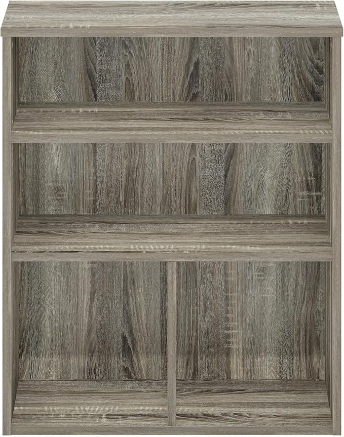 Furinno Pasir 3 Tier Display Bookcase, Bookshelf, French Oak