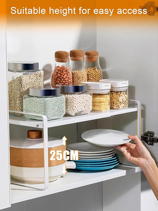 Caliee Adjustable Shelf for Cabinet for Kitchen Organization, Single Shelves for Kitchen Cabinets Applicable to Cabinets, Pantry, Expandable Shelf Organizer-NeatNest