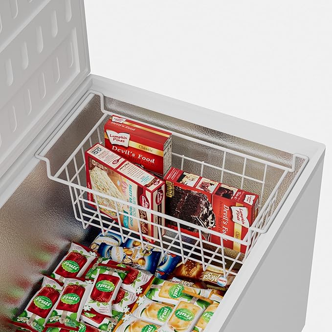 Chest Freezer Organizer Bins, Deep Freezer Basket Storage Wire Metal Hanging Baskets 17.5inch 2Packs