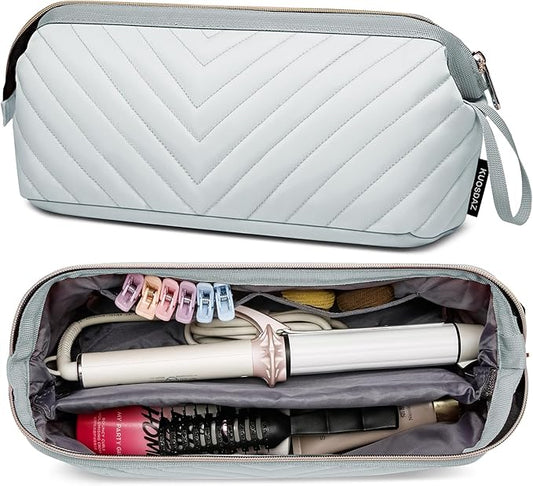 Hair Tools Travel Bag for Shark Flexstyle Dyson, Quilted Hair Tool Organizer Bag, Gift for Women Hair Accessories Tools Storage Bag, Travel Hairdryer Portable Bag for Women, Grey-NeatNest