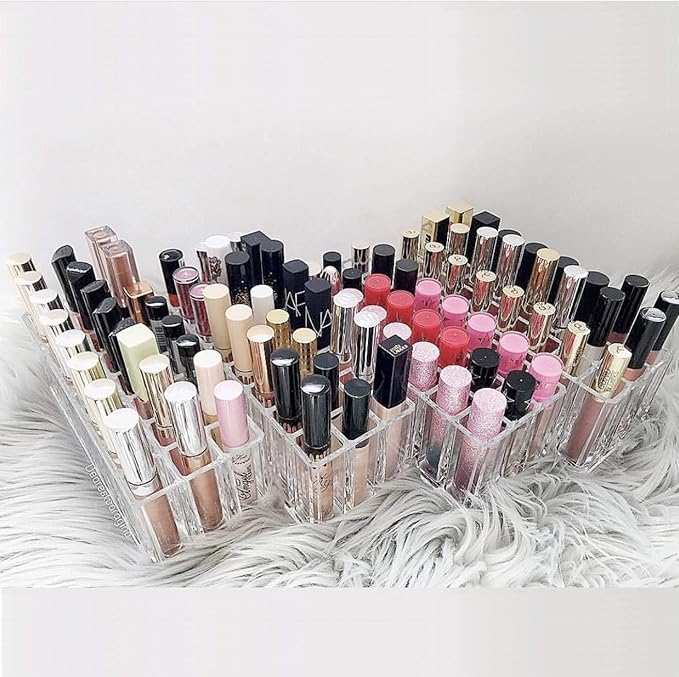 byAlegory Acrylic Lip Gloss Organizer & Beauty Makeup Holder | 24 Space Organization Container Storage For Tall Lip Gloss / Lipstick Products - Clear-NeatNest