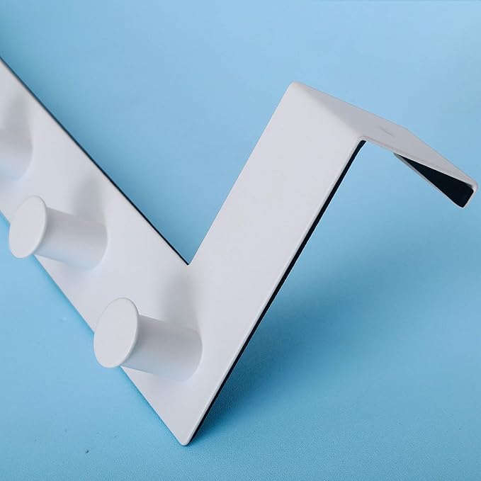 WEBI Over The Door Hooks,Door Hanger,Over The Door Towel Rack,6 Peg Hooks for Hanging,Door Coat Hanger Over The Door Coat Rack for Towels,Clothes,Behind Back of Bathroom,White