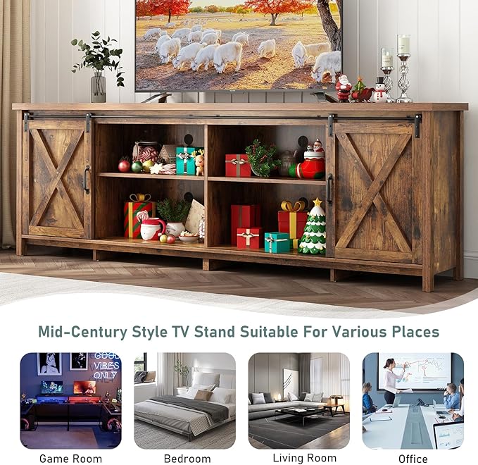 80 INCH Farmhouse TV Stands for 90inch TV-NeatNest