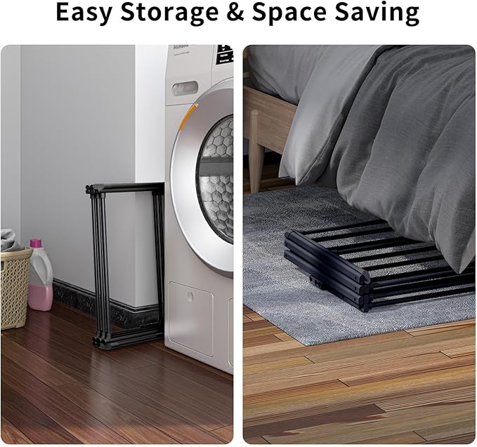 3-Tier Clothes Drying Rack|Drying Rack Clothing Foldable|Antirust Laundry Drying Rack|Small Dry Rack for Clothes|Dorm Clothes Drying Rack- Pure Black