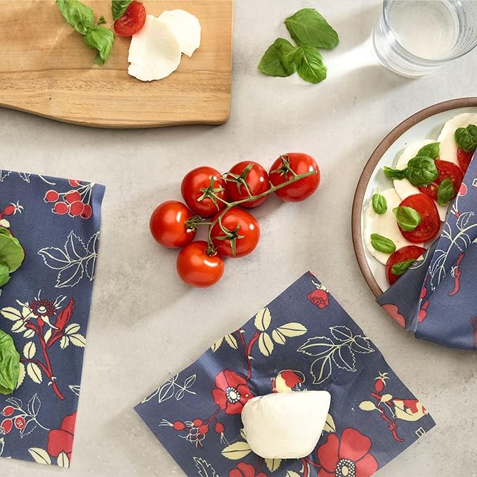 Bee's Wrap Beeswax Wraps for Food - Botanical 3 Pack (S, M, L) Made in USA Reusable & Organic Food Wraps, Sandwich Wrap & Bowl Covers - Eco-Friendly Alternative to Aluminum Foil & Plastic Wrap-NeatNest