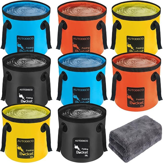 AUTODECO Collapsible Bucket 5 Gallon Container Folding Water Bucket Portable Wash Basin