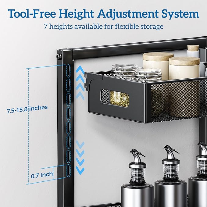 2 Tier Under Sink Organizer, Pull Out Cabinet Organizer, Slide Out Metal Kitchen Organizers Drawer Shelf, Sliding Storage Shelves for Kitchen Bathroom Pantry Cabinet Closet Organization Rack-NeatNest