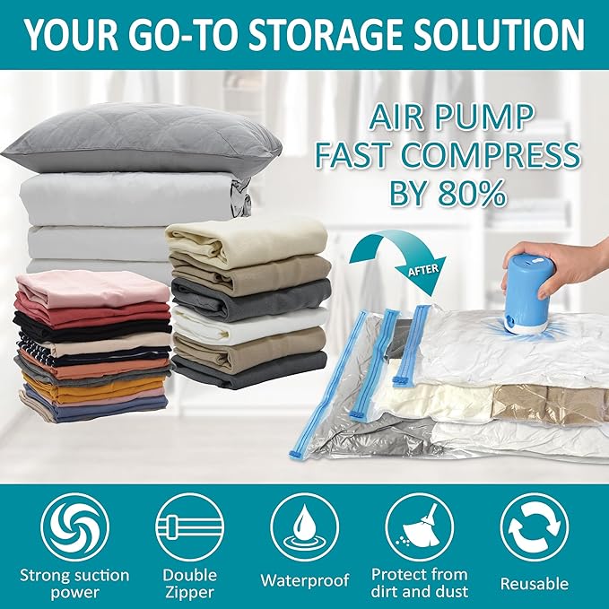 26 Pack Space Saver Storage Bags with Electric Air Pump-NeatNest