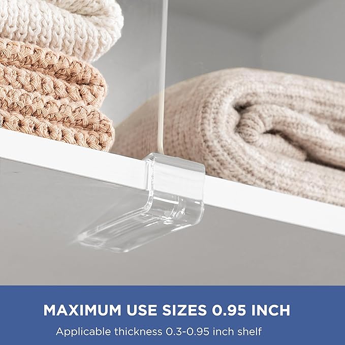 HBlife 10 Pack Clear Shelf Dividers, Vertical Purse Organizer for Closet Perfect for Sweater, Shirts, Handbags in Bedroom and Kitchen, Adjustable Acrylic Bookshelf for Organization-NeatNest