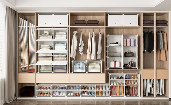 HOMIDEC Shoe Storage Cabinet, 48 Pairs Shoe Rack 3 by 8 Tier Space Saving Shoe Organizer for Closet Hallway Living Room Bedroom Garage-NeatNest