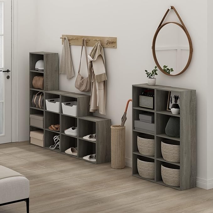 Furinno Luder 3-Tier Open Shelf Bookcase, French Oak-NeatNest