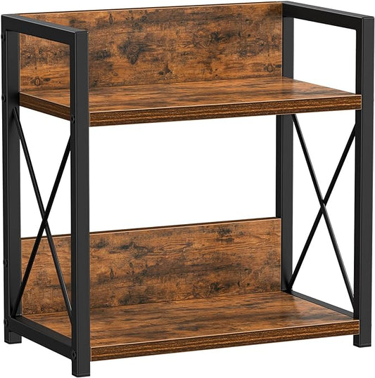 Giikin Kitchen Countertop Organizer, 2 Tier Spice Rack Organizer for Pantry, Kitchen Counter Shelf Wood Coffee Station Organizer (Brown, M)-NeatNest