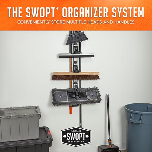 SWOPT 24” Premium Rough Surface Push Broom Head — Outdoor Push Broom for Driveways, Sidewalks, Patios — Cleaning Head Interchangeable with All SWOPT Cleaning Products for Efficient Cleaning & Storage