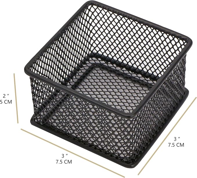 Annova Mesh Stackable Drawer Cabinet and Shelf Organizer Bins Storage Basket School Office Supply Holder Tray- Set of 2 (Black, 3x3x2 Inch)-NeatNest