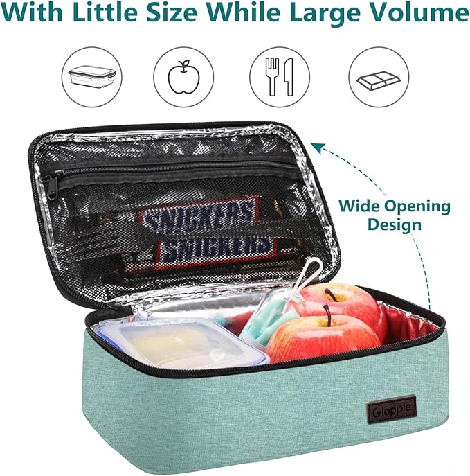 Gloppie Little Lunch Bag Small Insulated Lunch Box for Women Kids Lunchbox Mini Lunchbag Portable Cooler Bags Petty Lunch Pail Reusable Snack Container, Green-NeatNest