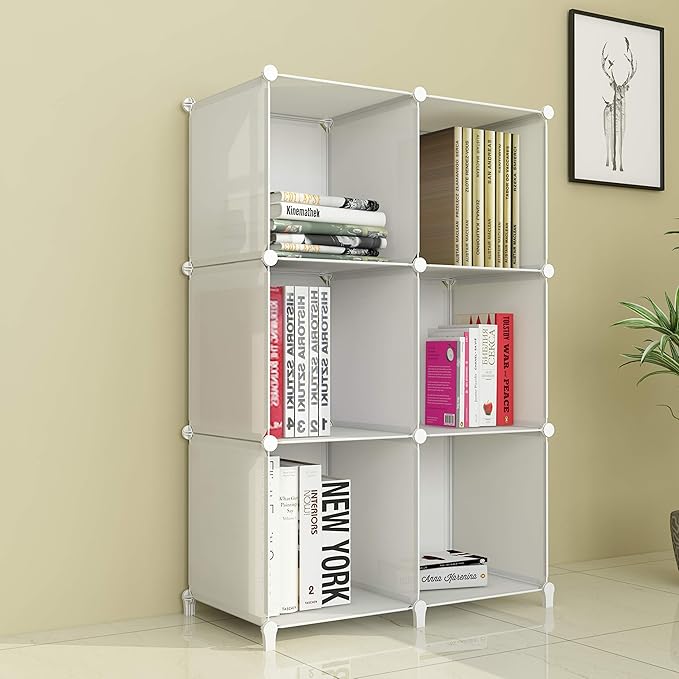 Stackable Closet Organizers and Storage 6 Cube Storage Organizer Closet Organizer for Bathroom Closet Storage for Wardrobe-NeatNest