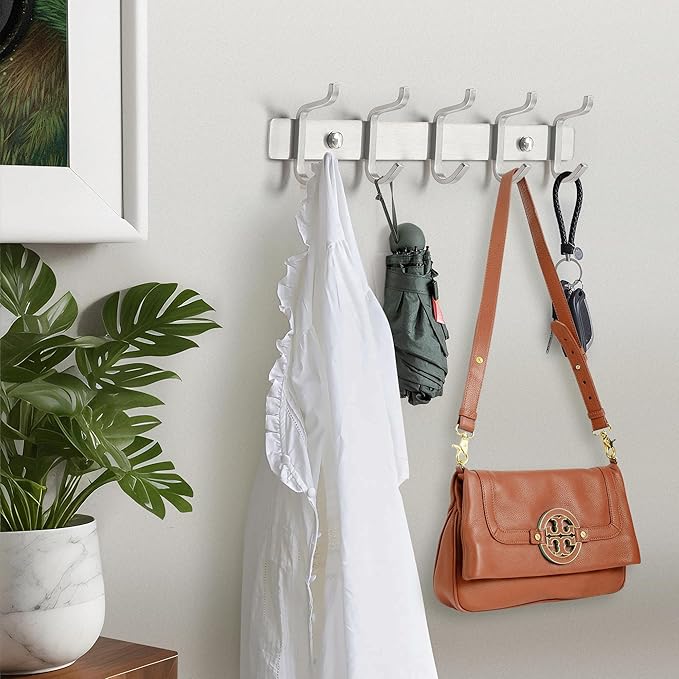 GlazieVault Black Coat Rack Wall Mount - Stainless Steel Coat Hooks for Wall (2 Pack) - Heavy Duty Coat Hanger Wall Mount for Hat Towel Jacket Clothes for Bathroom Door Hooks-NeatNest