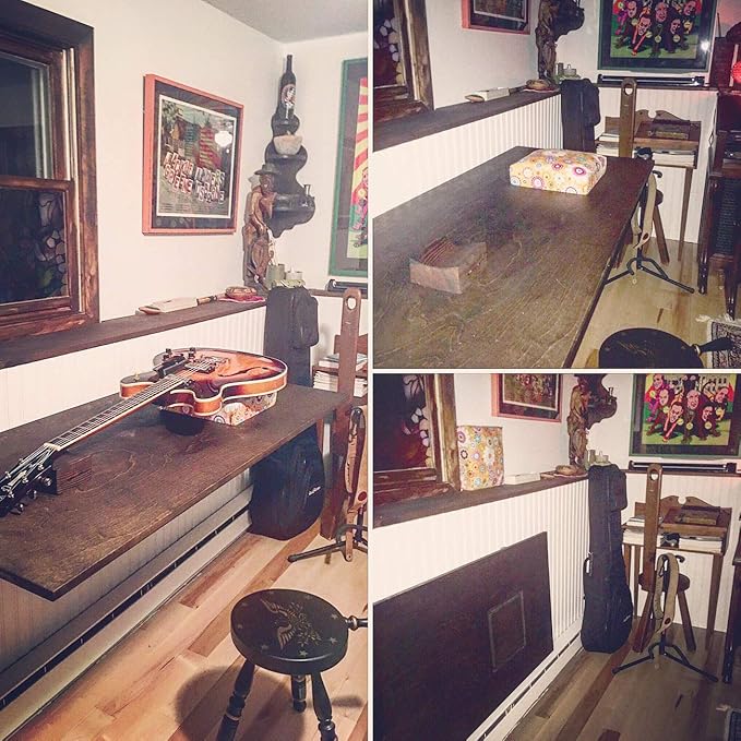 CLT 8" White Folding Shelf Brackets Max. Load 220 lb, Heavy Duty DIY Wall Mounted Shelf Bracket Space Saving for Table Work Bench, Pack of 2-NeatNest