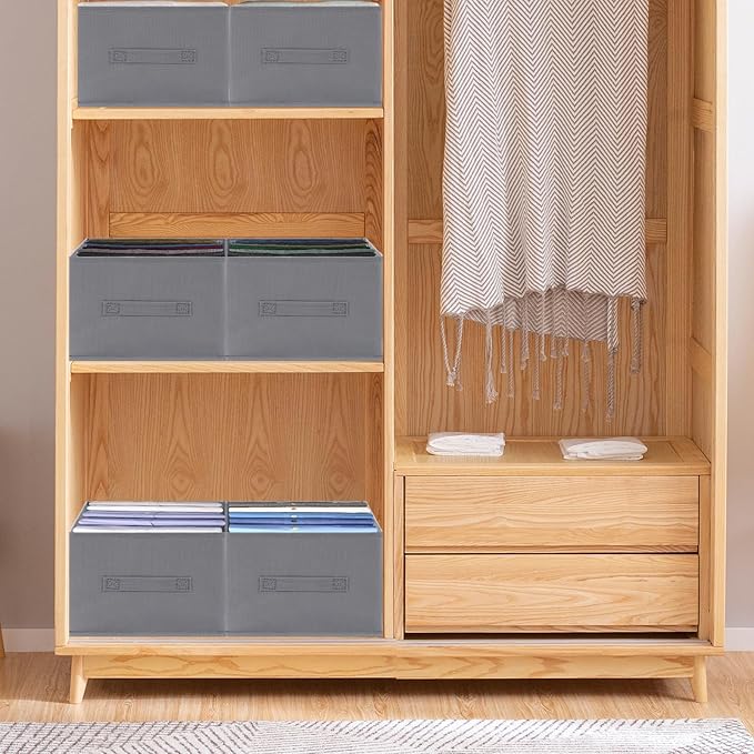 4 Packs Clothes Organizer, Fabric Storage Bins, Drawer Organizer Clothes, Jeans Organizer, Jeans Storage Organizer for Closet, Foldable Storage Bins for Organizing Clothing, Toys