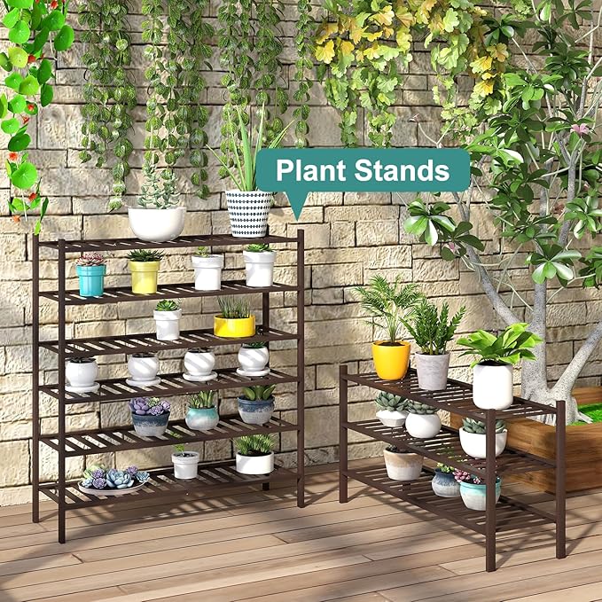 Long Shoe Rack, Bamboo Wood Shoe Rack for Closet, Entryway & Hallway, 3-Tier Stackable Shoe Shelf-NeatNest